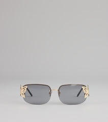 Dreamy Winged Rimless Sunglasses