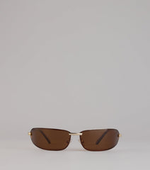 Sleek Confidence Curved Rectangle Sunglasses