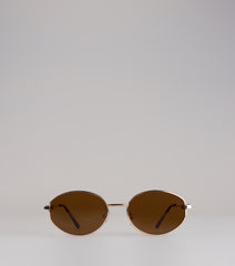 Sleek Mood Metal Oval Sunglasses