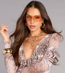 It Girl Energy Rimless Shield Sunglasses