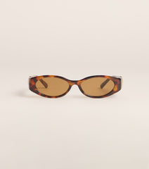 Unread Text Oval Sunglasses