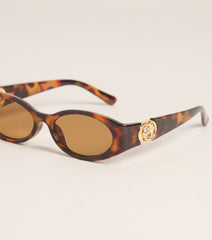 Unread Text Oval Sunglasses