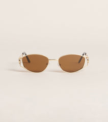 Sleek Off-Duty Vibe Oval Sunglasses