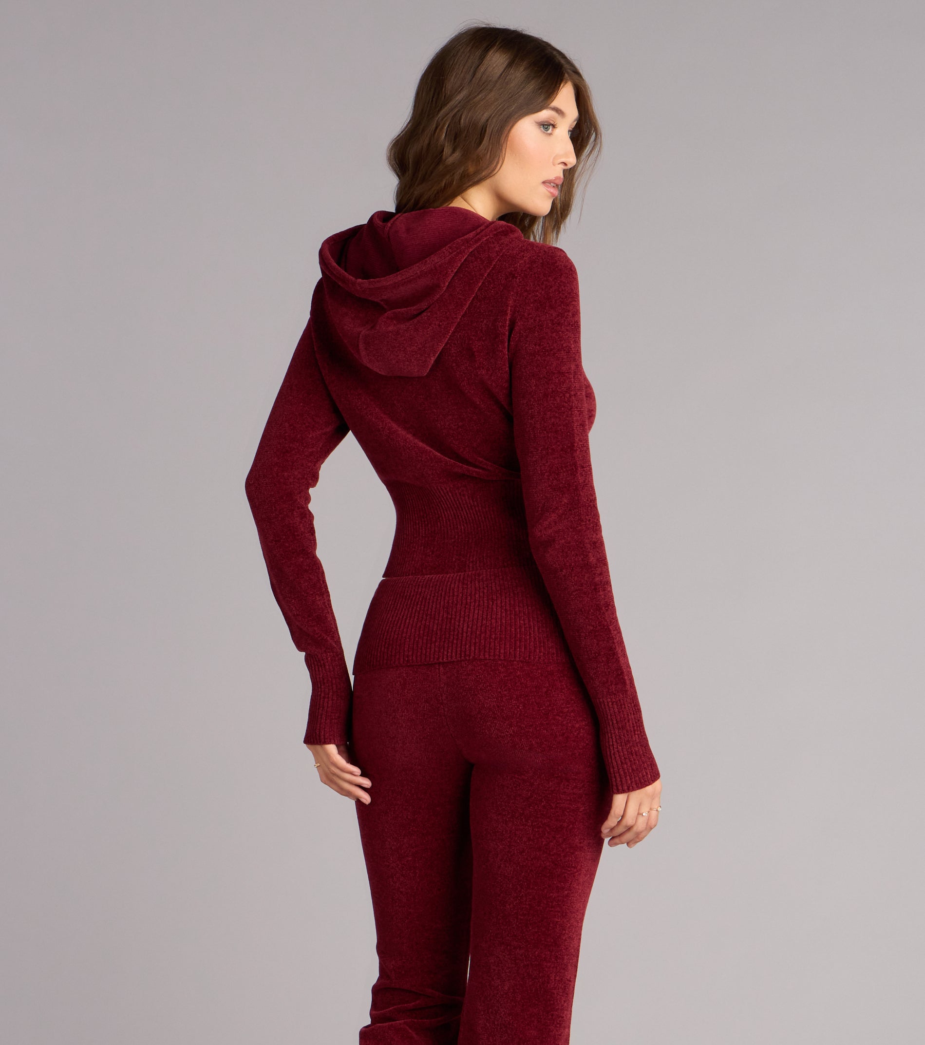 Cozy Girl Chenille Knit Zip-Up Hoodie