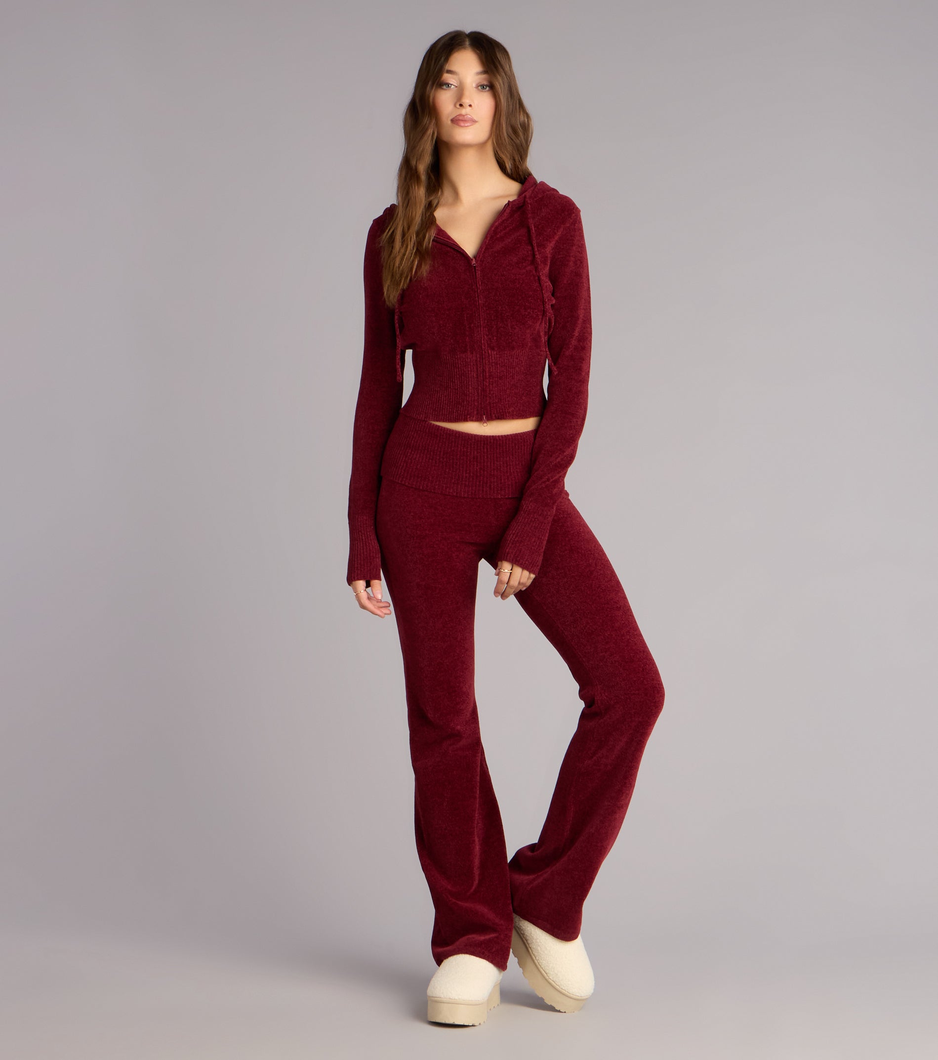 Cozy Girl Chenille Knit Zip-Up Hoodie
