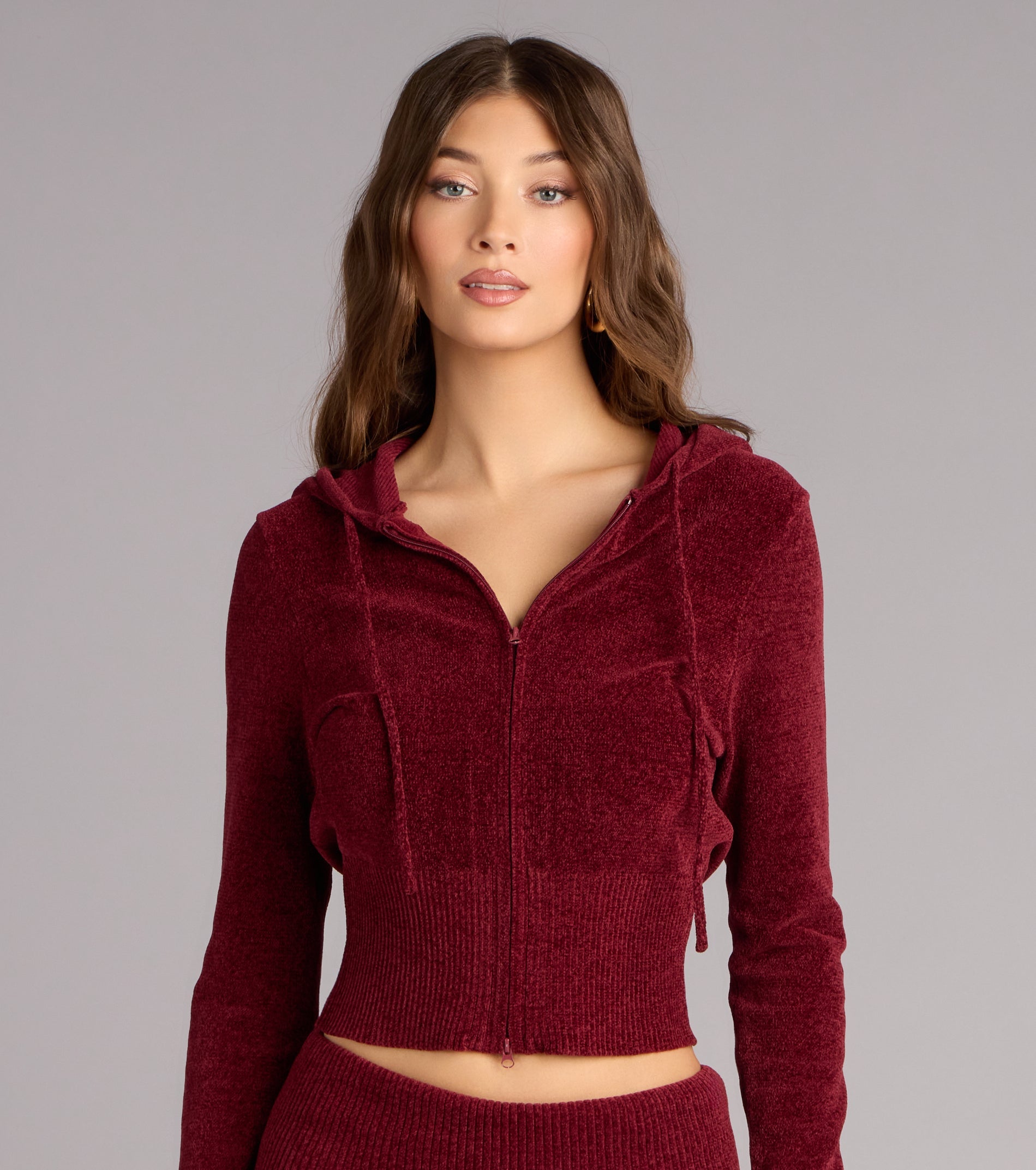 Cozy Girl Chenille Knit Zip-Up Hoodie