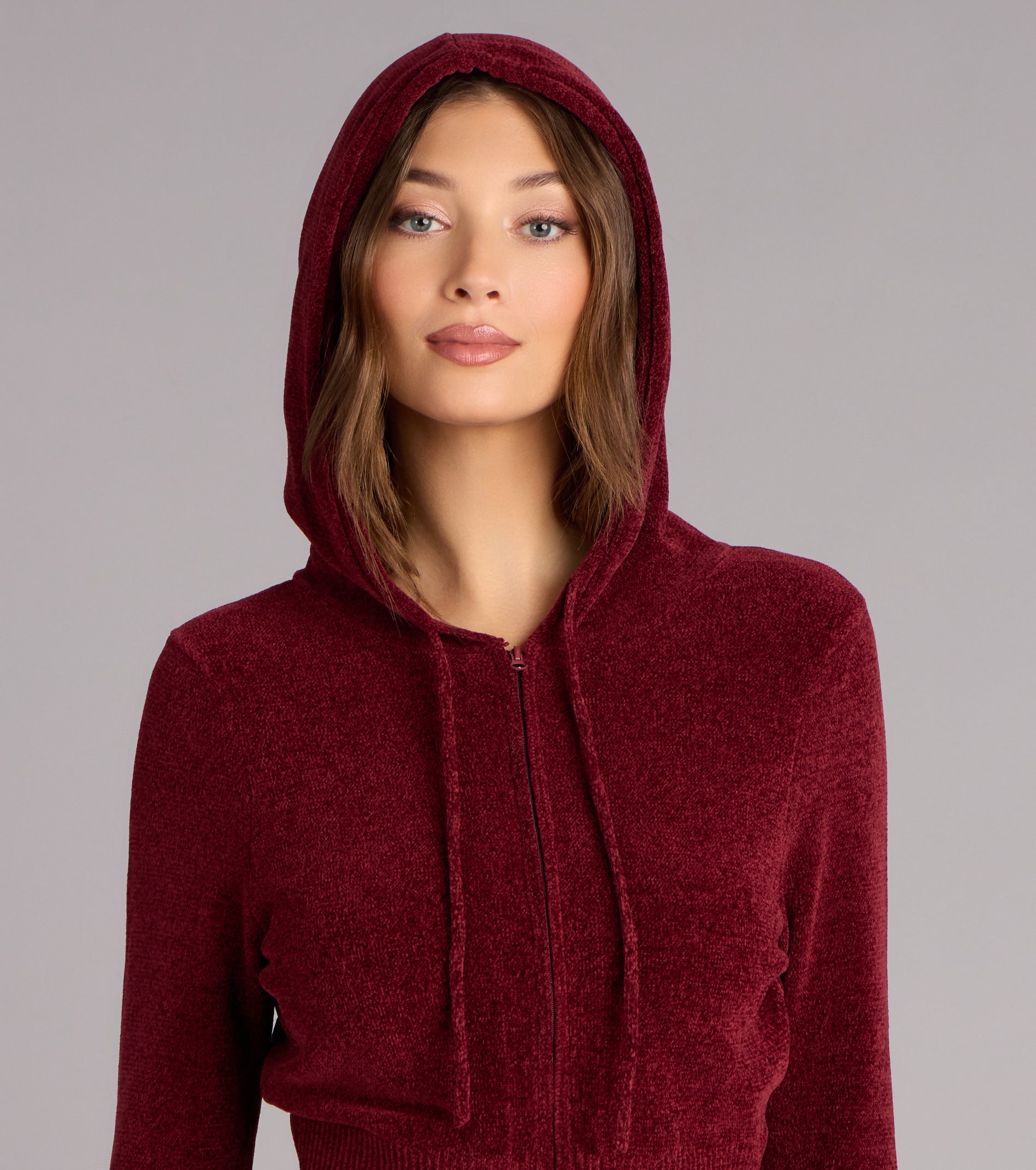 Cozy Girl Chenille Knit Zip-Up Hoodie