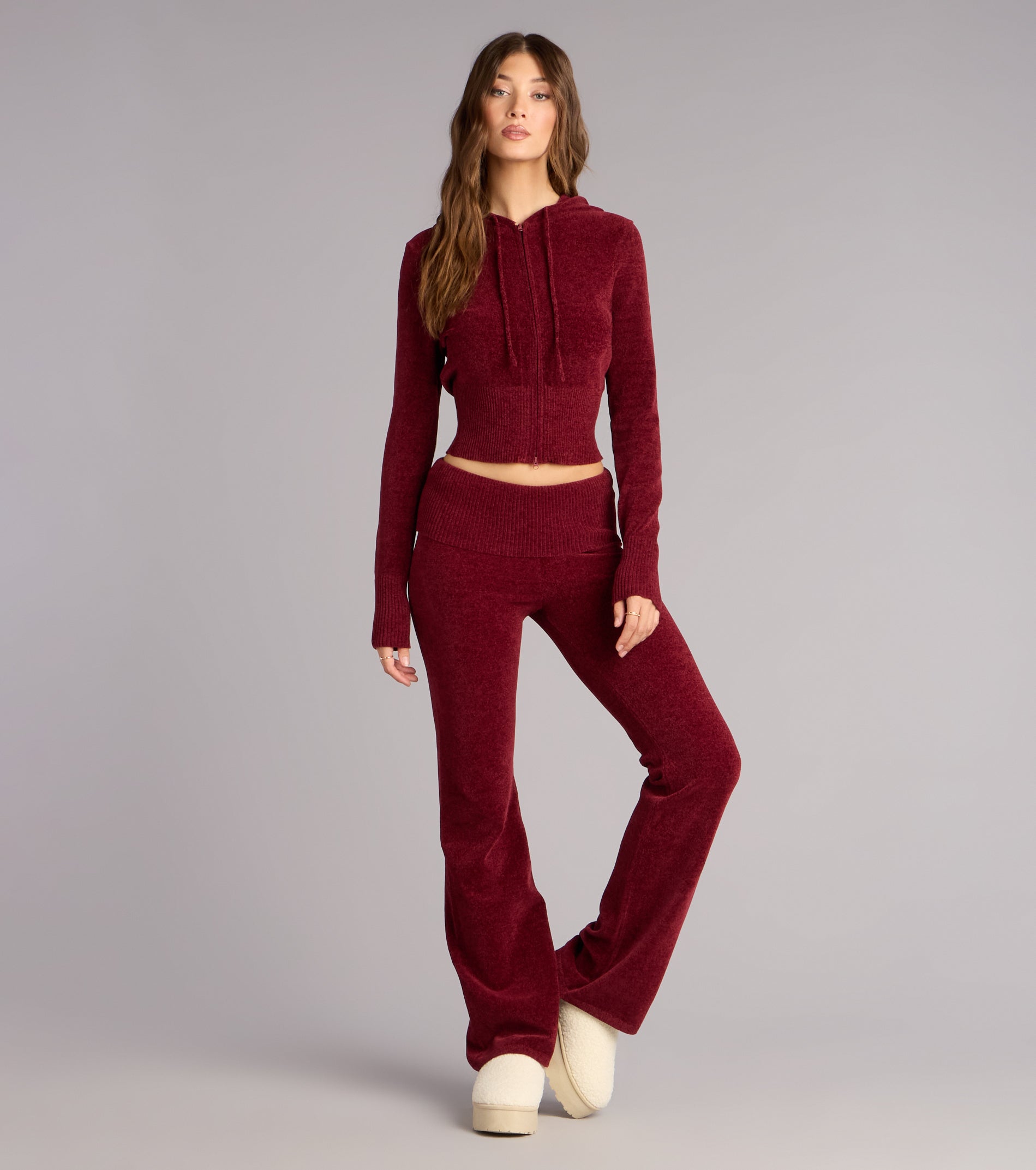 Cozy Girl Chenille Knit Flare Pants