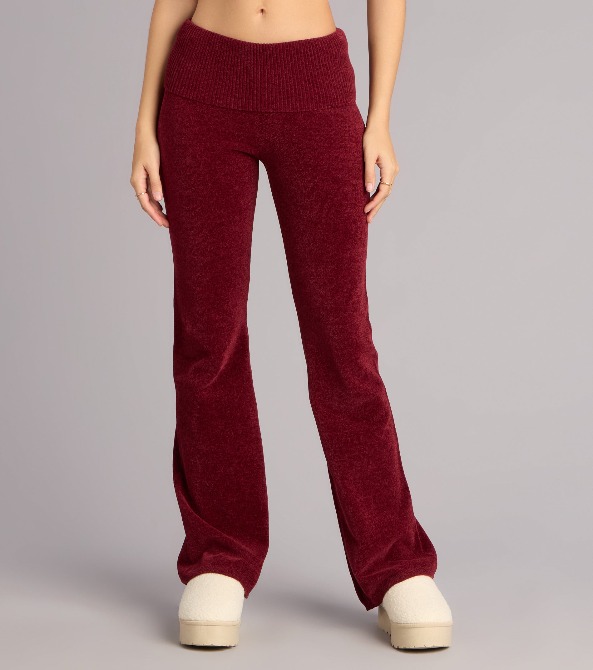 Cozy Girl Chenille Knit Flare Pants
