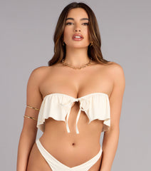 Flirty Vibe Tie-Front Bandeau Bikini Top