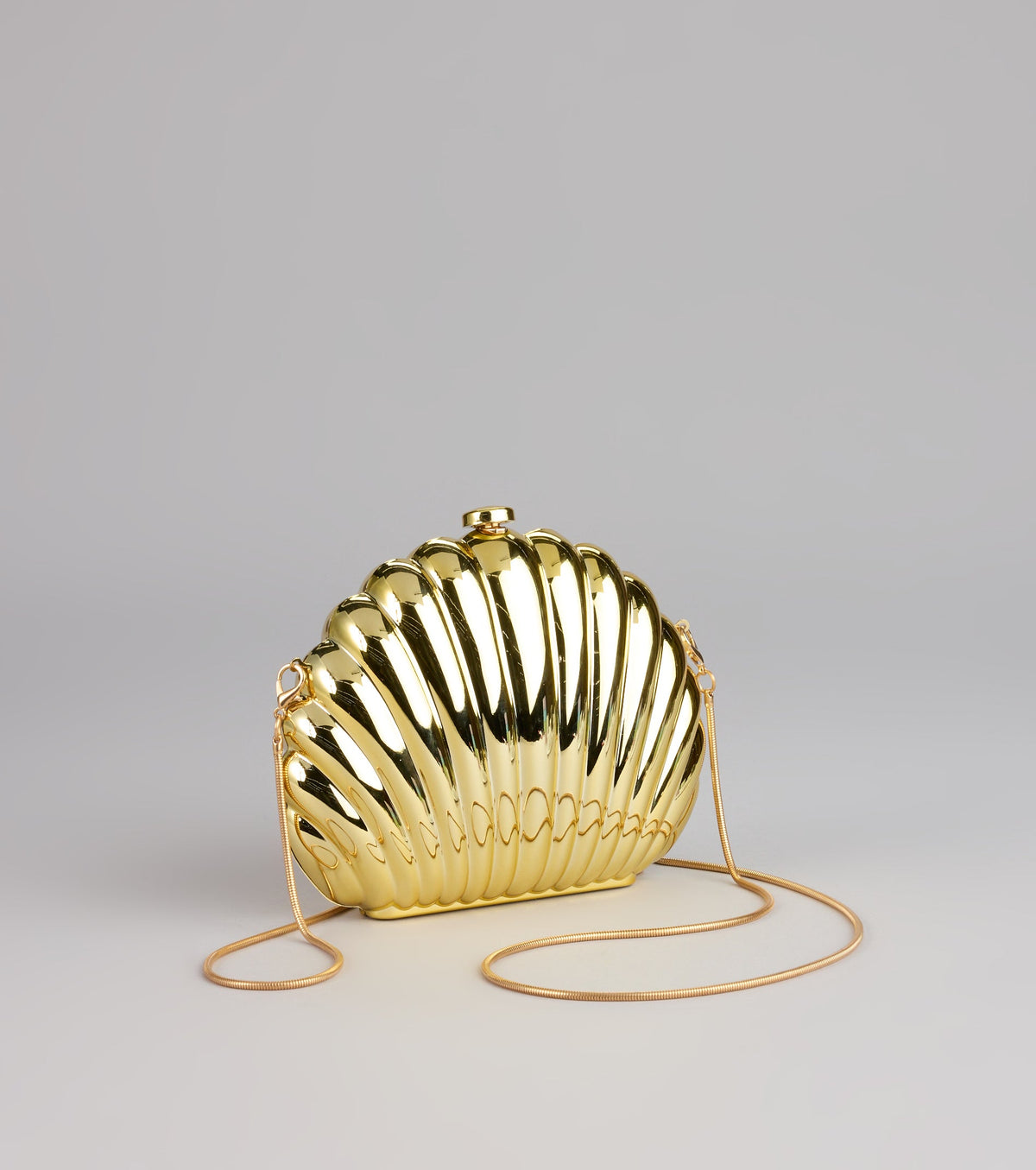 Shoreline Shine Metal Shell Clutch