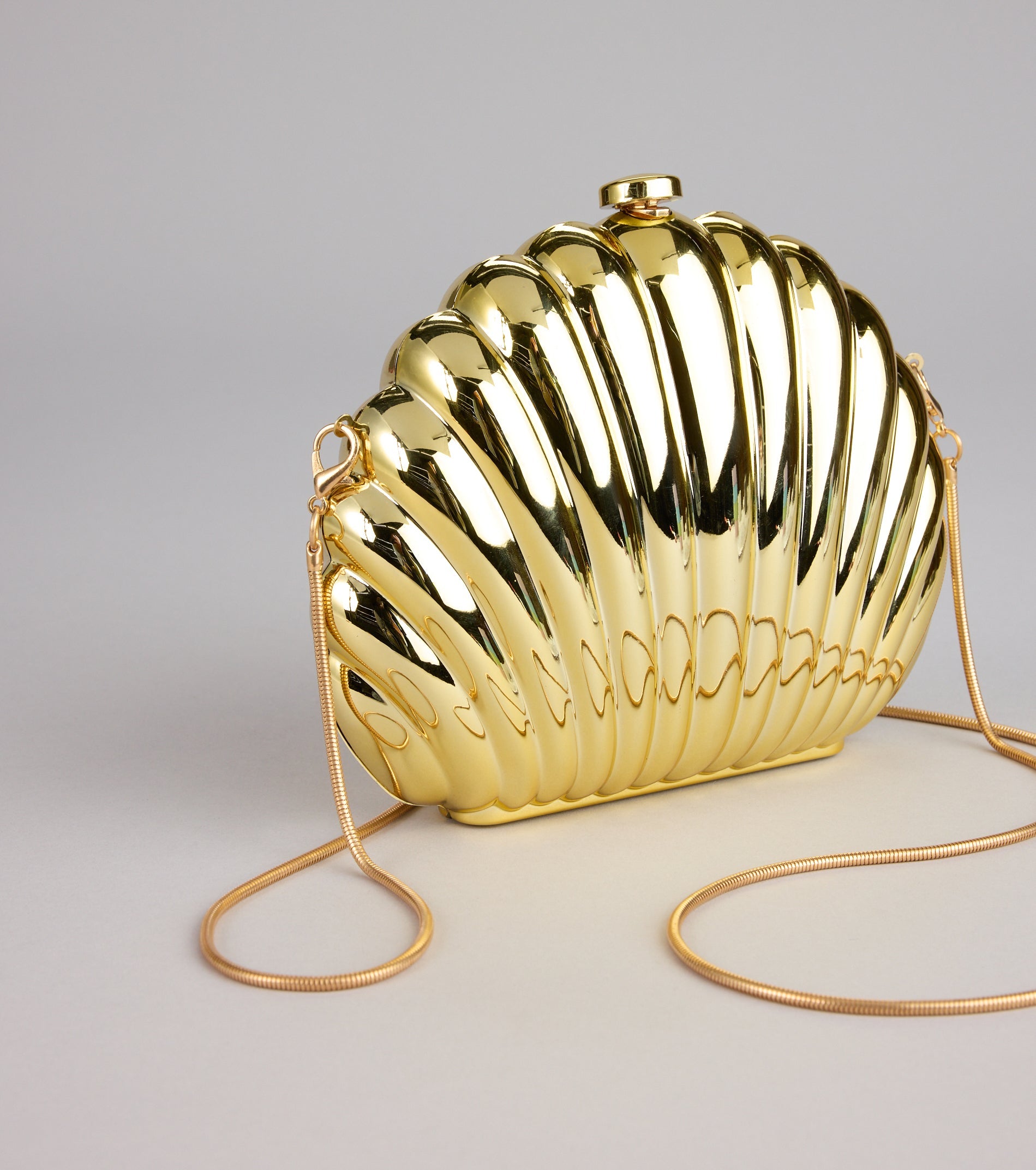 Shoreline Shine Metal Shell Clutch