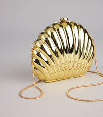 Shoreline Shine Metal Shell Clutch