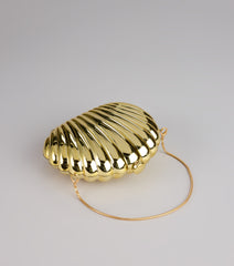 Shoreline Shine Metal Shell Clutch