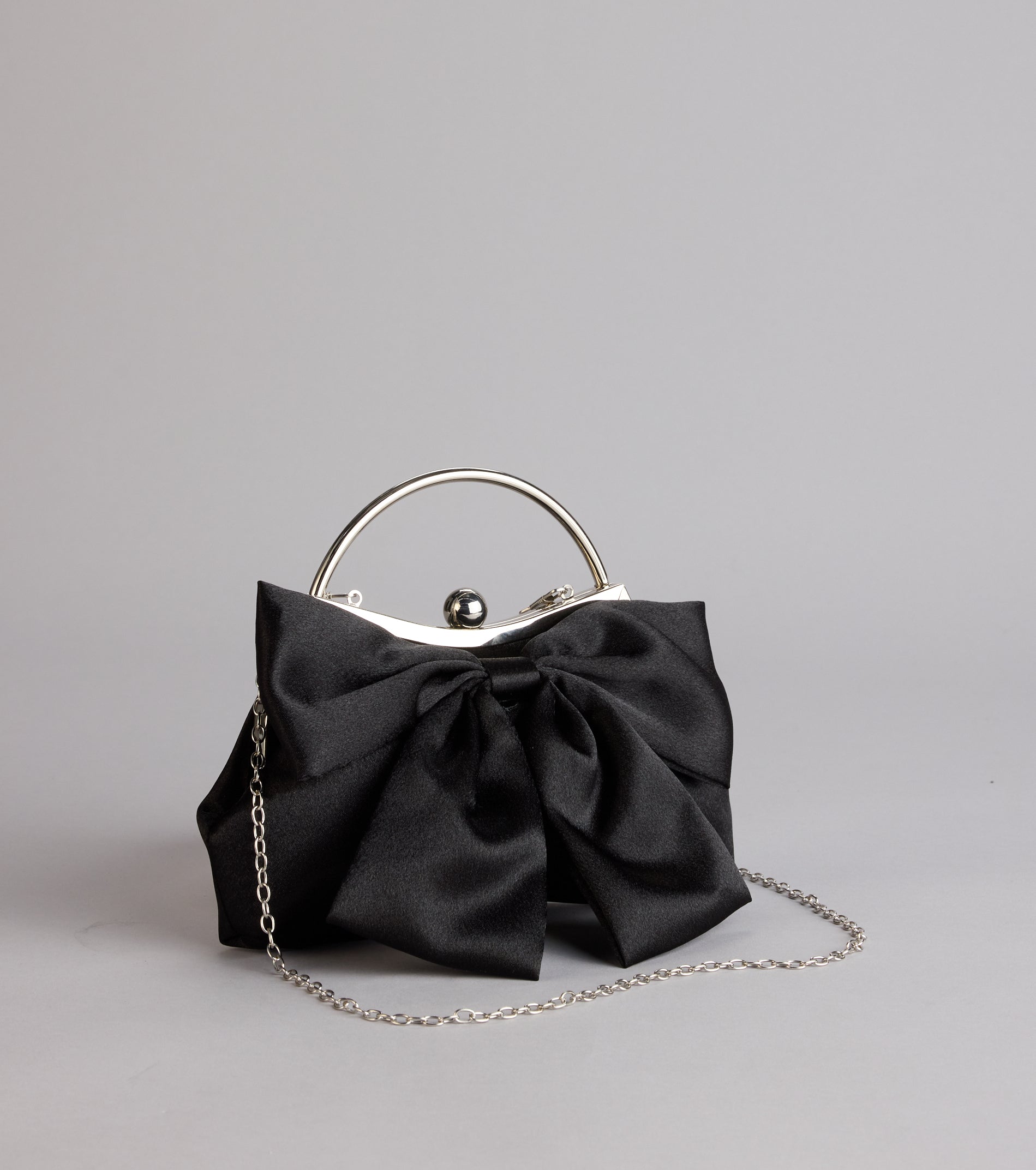Sweet Luxe Satin Bow Clutch Purse