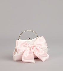 Sweet Luxe Satin Bow Clutch Purse