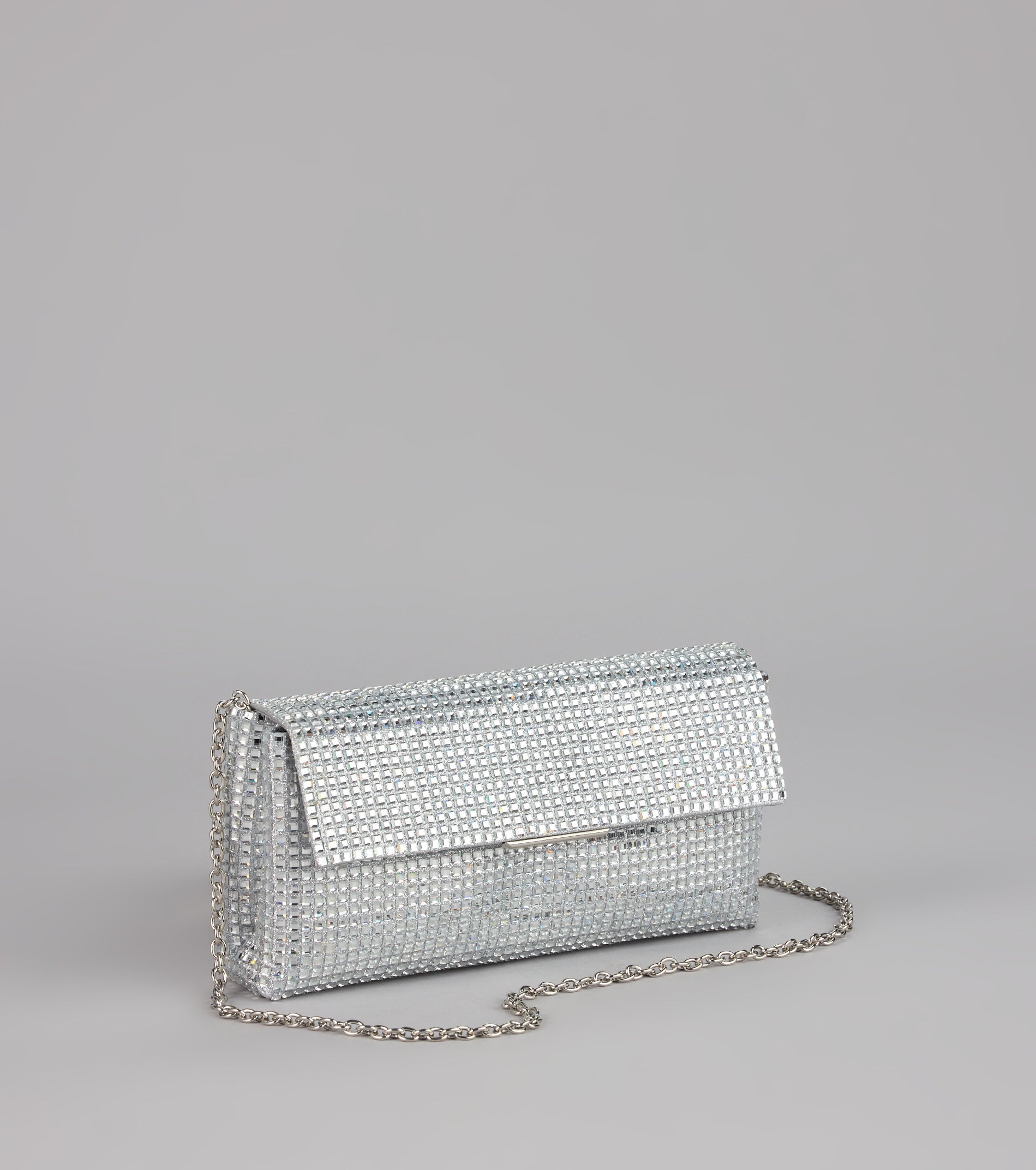 Crystal Hour Square Rhinestone Clutch