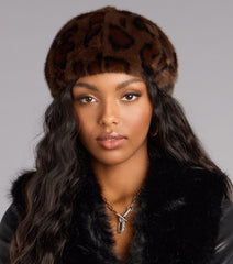 Leopard Luxe Faux Fur Beret