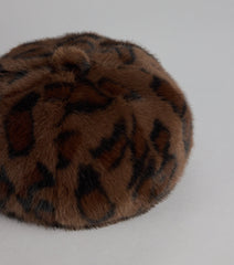 Leopard Luxe Faux Fur Beret