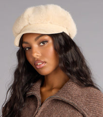 Cozy On Repeat Faux Fur Suede Cabby Hat