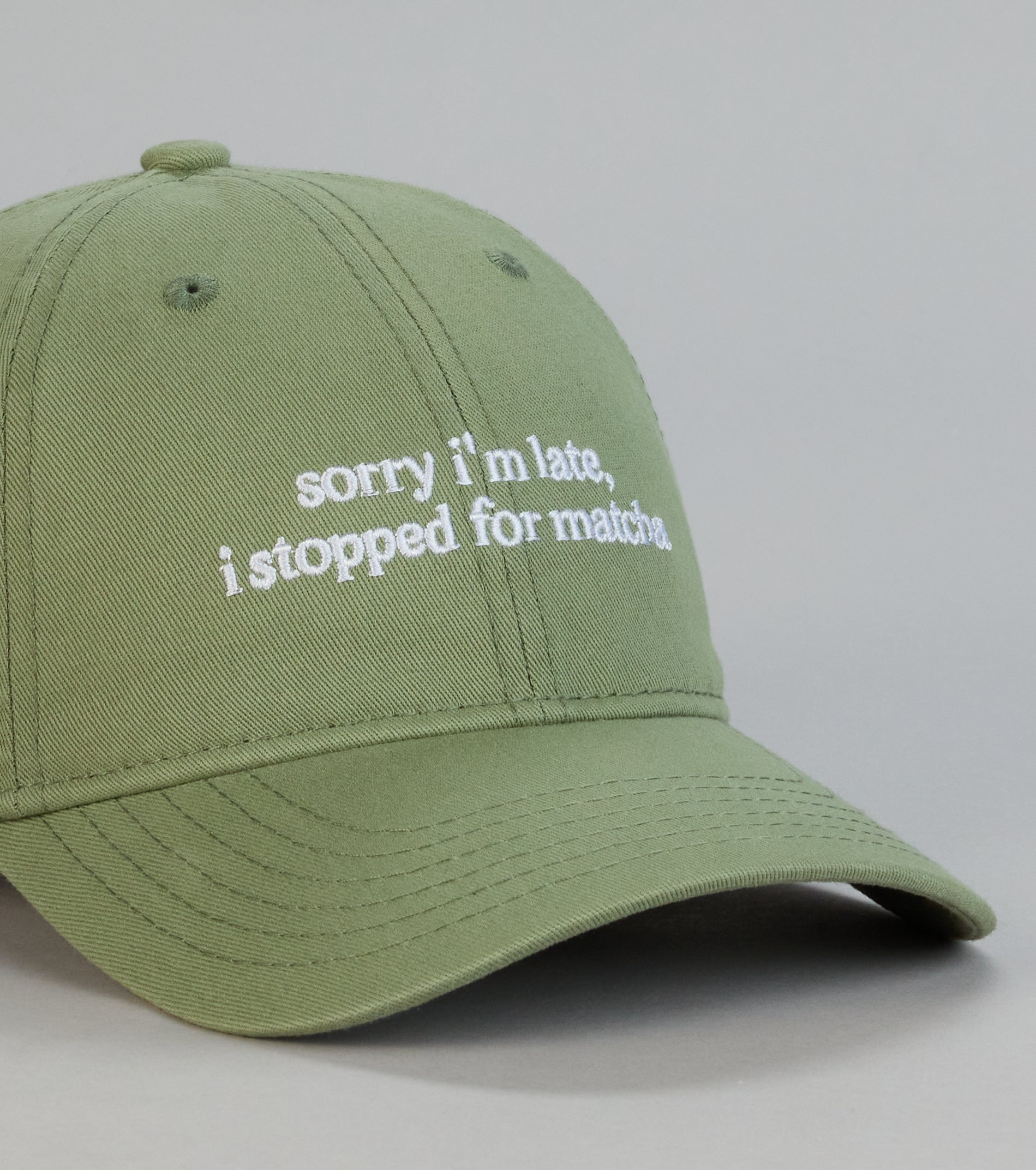 Sorry I’m Late Matcha Baseball Cap