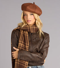 Paris Plans Faux Suede Beret