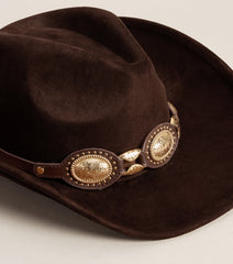 Bold Western Faux Suede Cowboy Hat