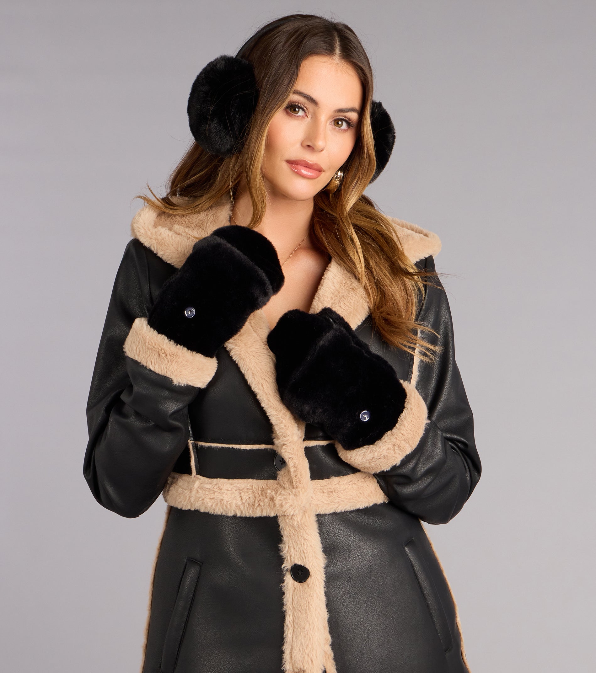 Snug Factor Fur Trim Mittens