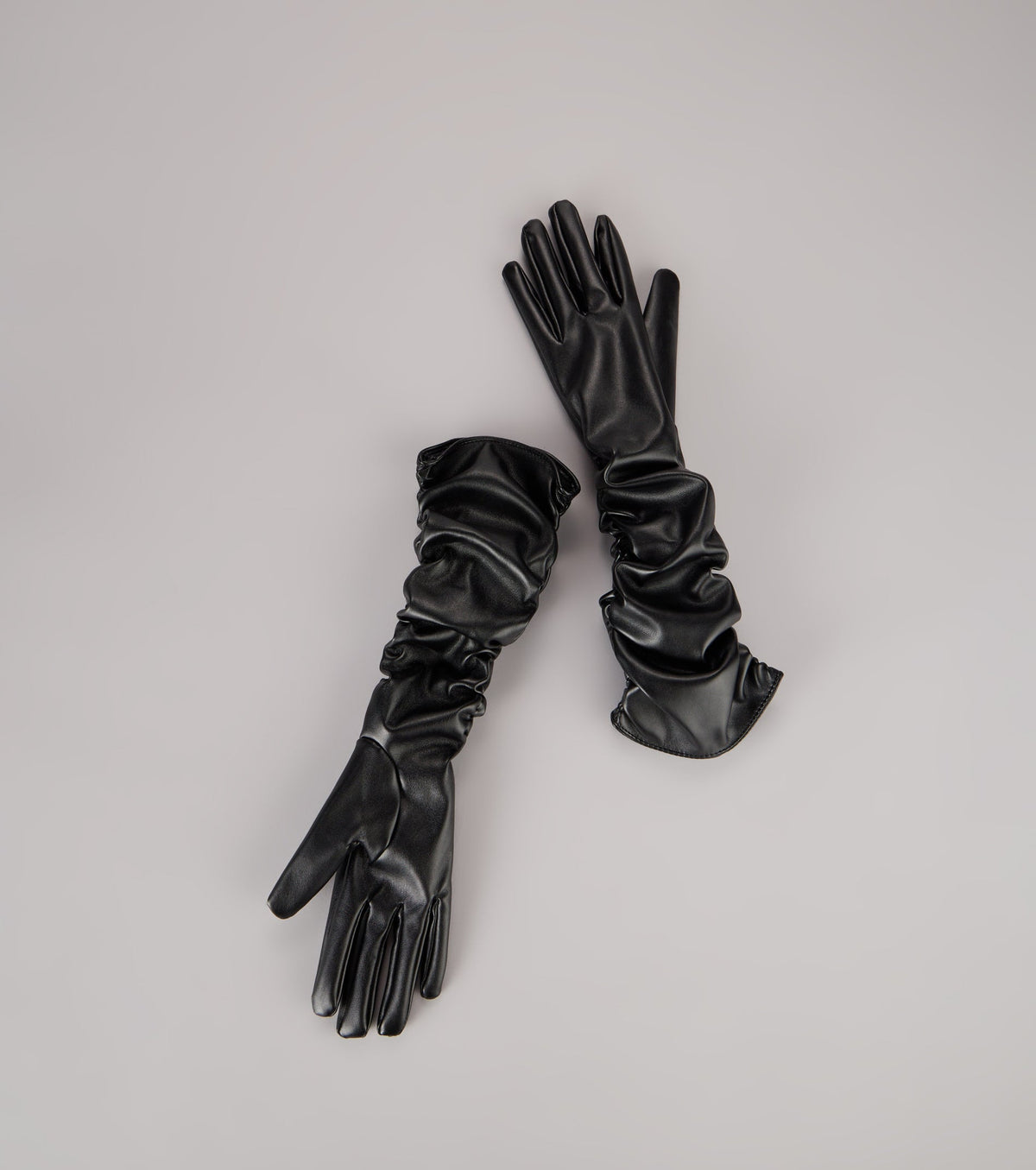 All Drama Faux Leather Opera Gloves