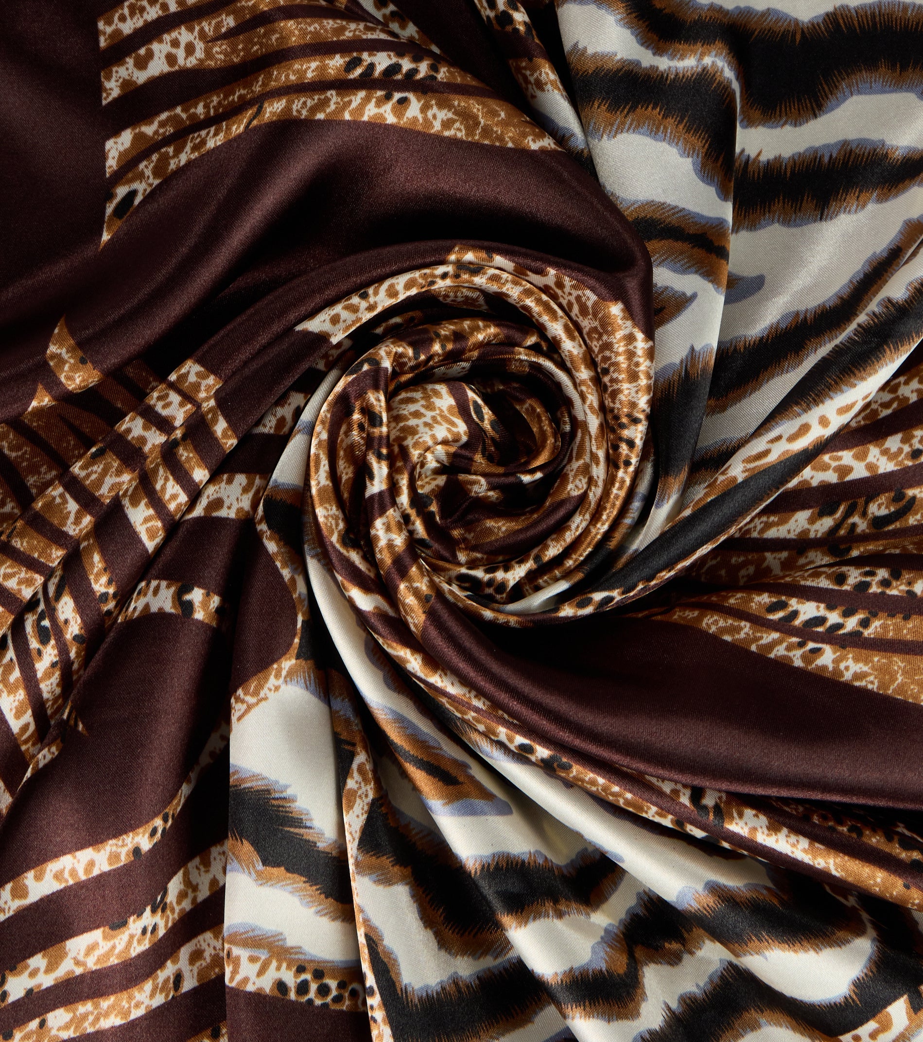 Wildly Chic Satin Animal Print Scarf