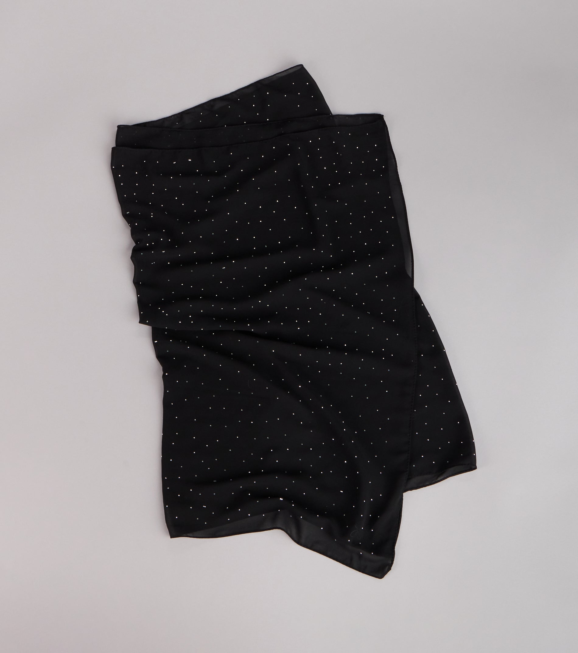 Soft Sparkle Rhinestone Chiffon Scarf