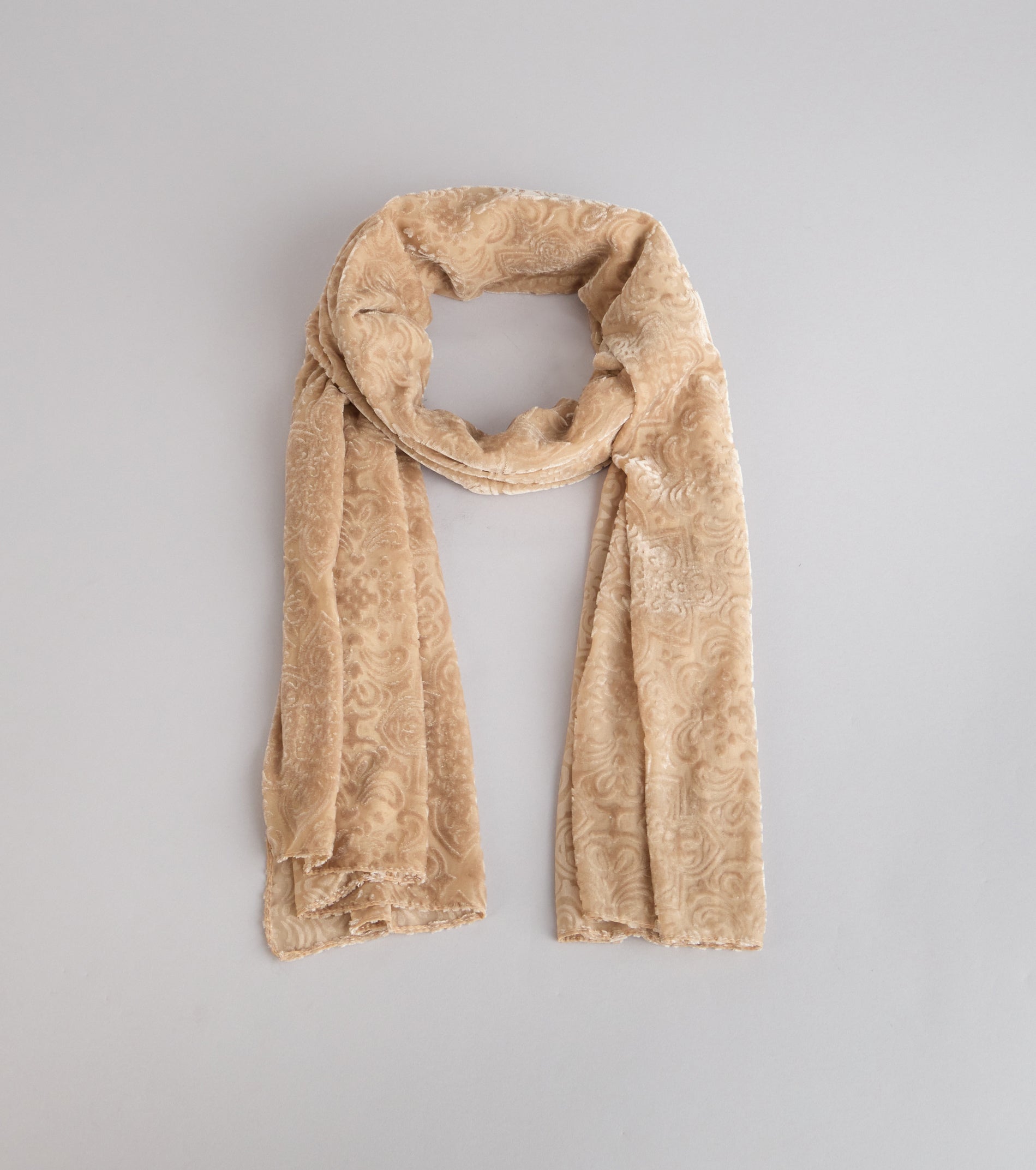Draped In Drama Burnout Velvet Scarf