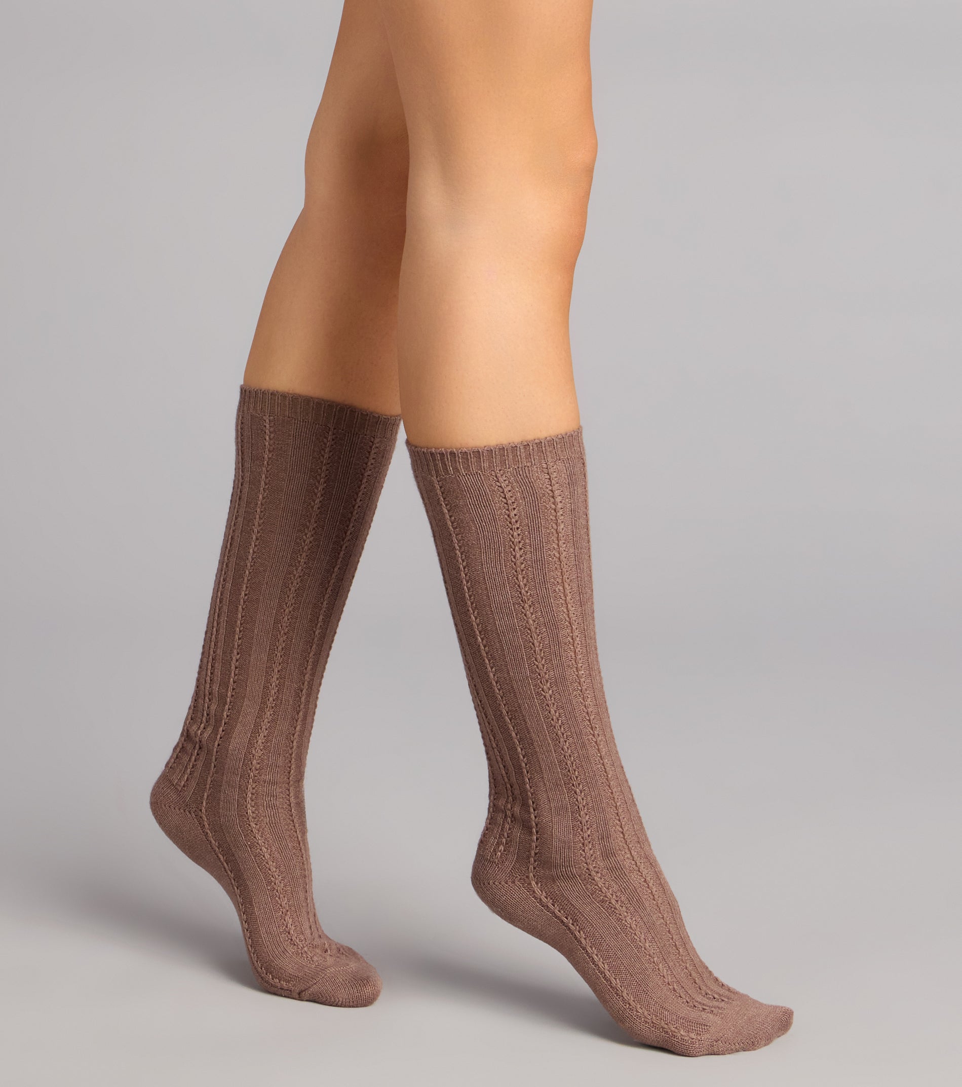 Sweet On Repeat Cable Knit Knee High Socks