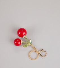 Very Cherry Rhinestone Charm Keychain