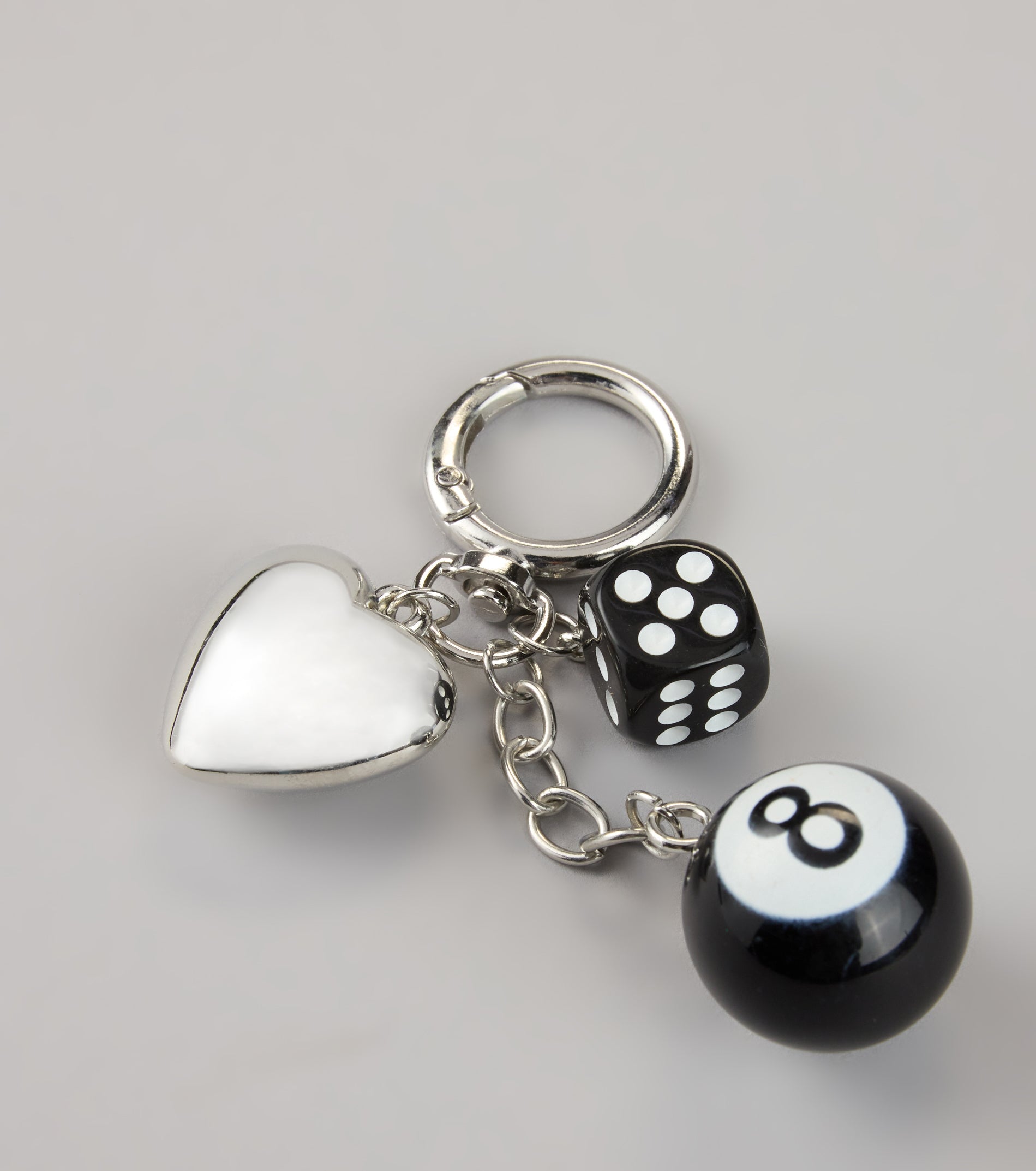 Lucky You 8-Ball And Dice Keychain
