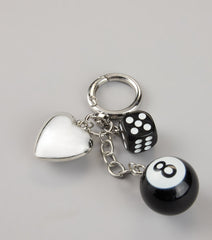 Lucky You 8-Ball And Dice Keychain