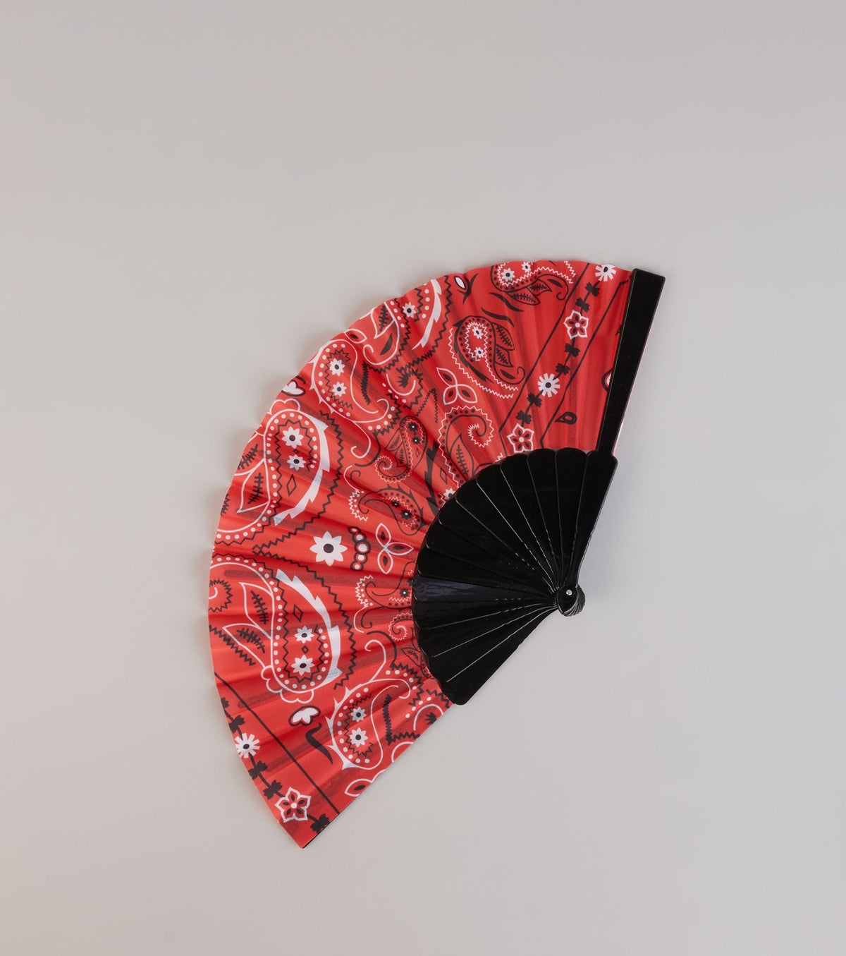 Heat Check Paisley Print Folding Fan