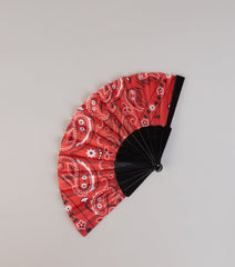 Heat Check Paisley Print Folding Fan