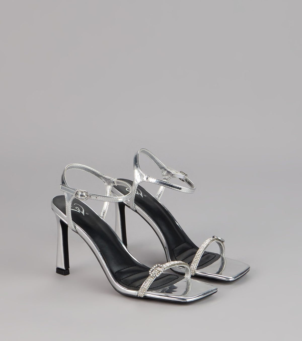 Shine Hour Rhinestone Strap Stiletto Heels