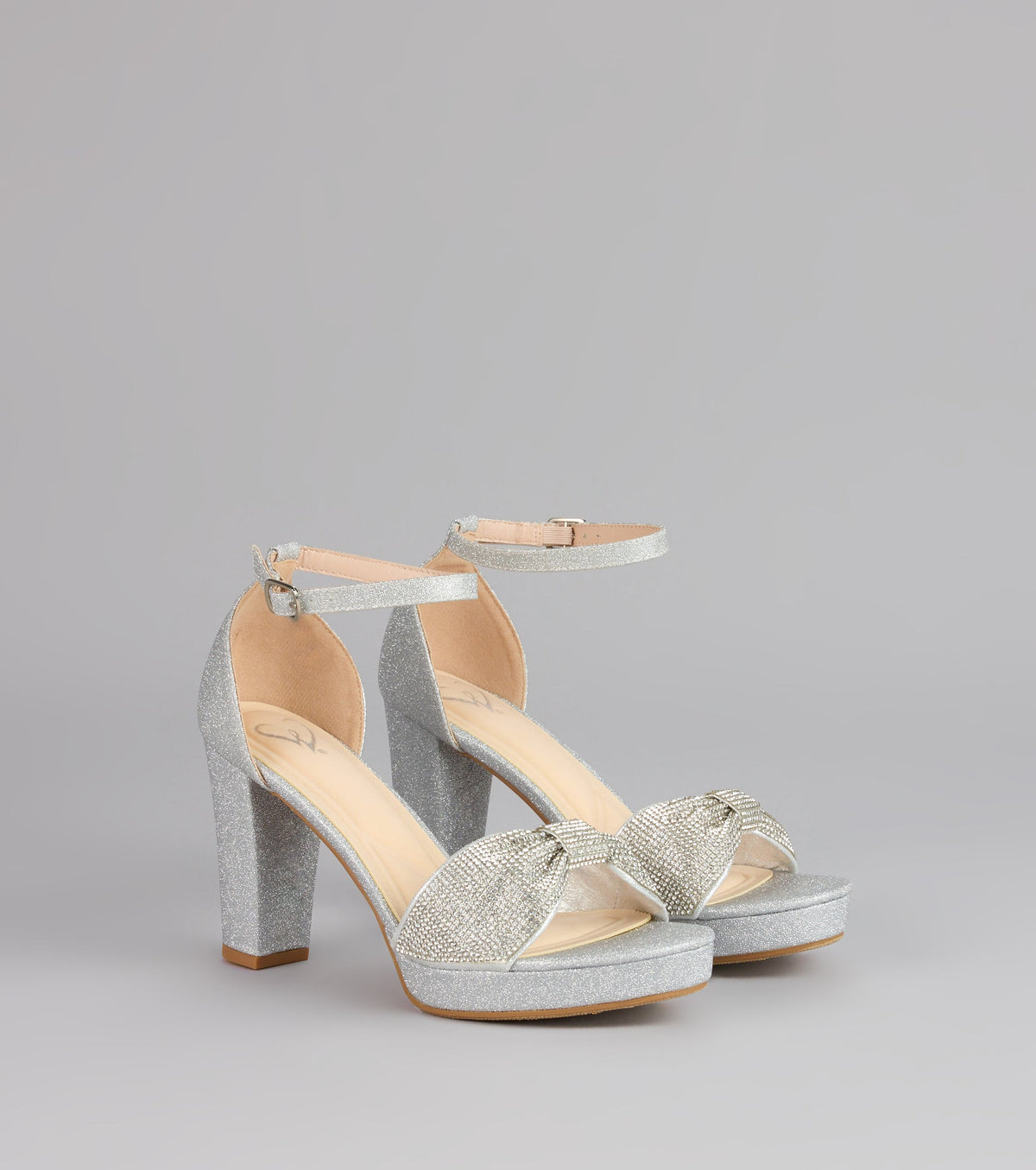 Glam Encore Rhinestone Bow Heels