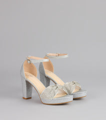Glam Encore Rhinestone Bow Heels