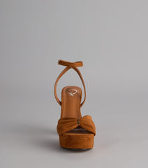 Stepping Up Bow Strap Platform Heels