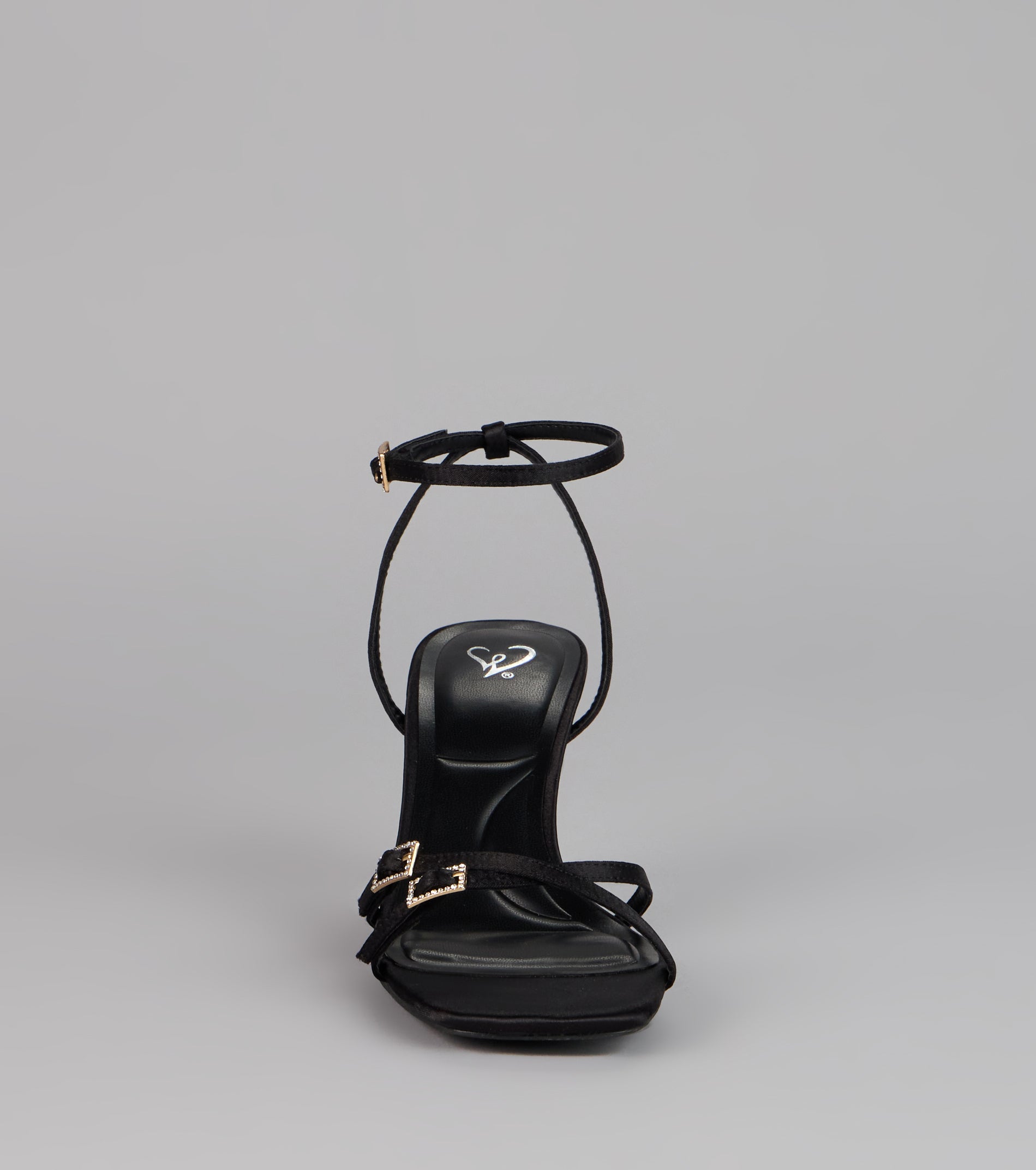 Midnight Muse Satin Buckle Heels