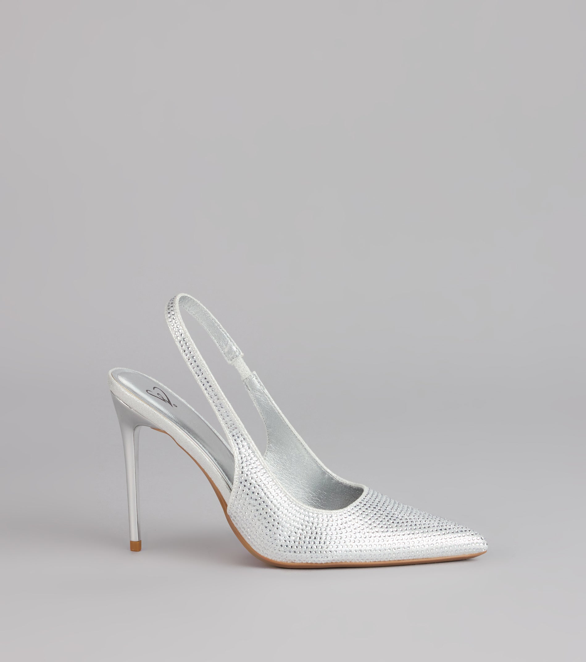 Glam Line Rhinestone Slingback Pumps