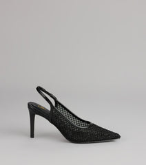 Pure Drama Mesh Stiletto Slingback Heels