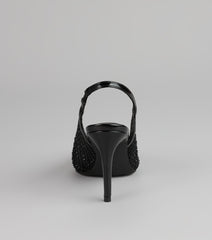 Pure Drama Mesh Stiletto Slingback Heels