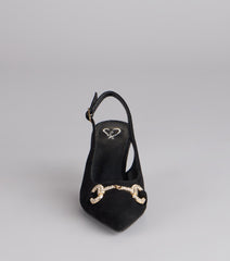 High Society Rhinestone Slingback Heels