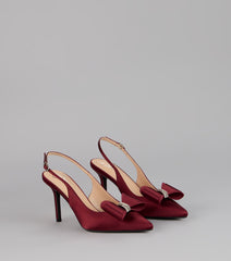 Sweet Step Bow Detail Slingback Pumps