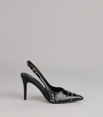 Sharp Plans Only Grommet Slingback Heels