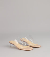 Barely There Plans Clear Strap Block Heels